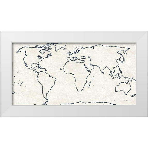 Schlabach, Sue 18x11 White Modern Wood Framed Museum Art Print Titled - Sketch Map Navy