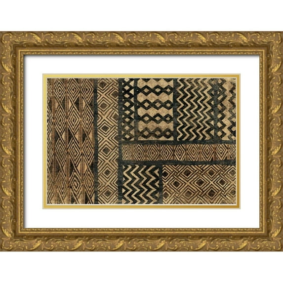 Schlabach, Sue 18x13 Gold Ornate Wood Framed with Double Matting Museum Art Print Titled - Kuba Abstract