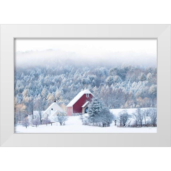 Schlabach, Sue 18x13 White Modern Wood Framed Museum Art Print Titled - Snowy Valley
