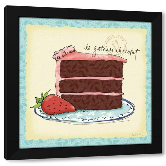 Sue Schlabach 20x20 Black Modern Wood Framed Wall Art Titled - Dessert Please I