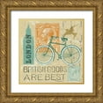 thumbnail image 1 of Schlabach, Sue 20x20 Gold Ornate Wood Framed with Double Matting Museum Art Print Titled - Postcard from London Collage, 1 of 4