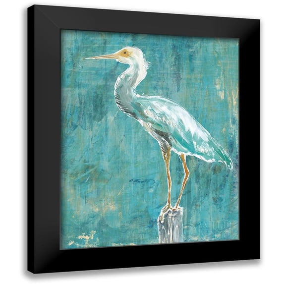 Schlabach, Sue 20x24 Black Modern Framed Museum Art Print Titled - Coastal Egret II Dark