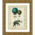 thumbnail image 1 of Schlabach, Sue 20x24 Gold Ornate Wood Framed with Double Matting Museum Art Print Titled - Elephant Ride I v.2, 1 of 4