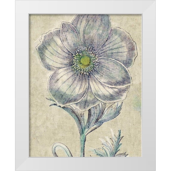 Schlabach, Sue 20x24 White Modern Wood Framed Museum Art Print Titled - Belle Fleur II Crop Linen
