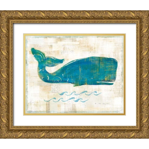 Schlabach, Sue 24x20 Gold Ornate Wood Framed with Double Matting Museum Art Print Titled - On the Waves I