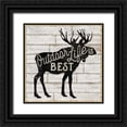 thumbnail image 1 of Schlabach, Sue 26x26 Black Ornate Wood Framed with Double Matting Museum Art Print Titled - Lake Lodge I Neutral, 1 of 4