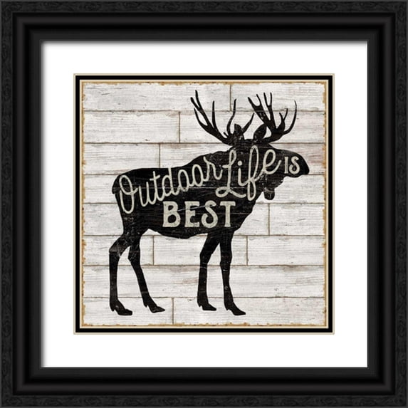 Schlabach, Sue 26x26 Black Ornate Wood Framed with Double Matting Museum Art Print Titled - Lake Lodge I Neutral