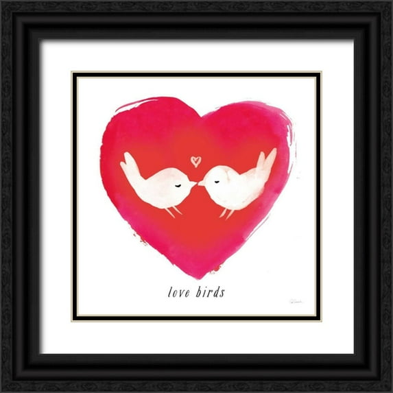 Schlabach, Sue 26x26 Black Ornate Wood Framed with Double Matting Museum Art Print Titled - Love Birds