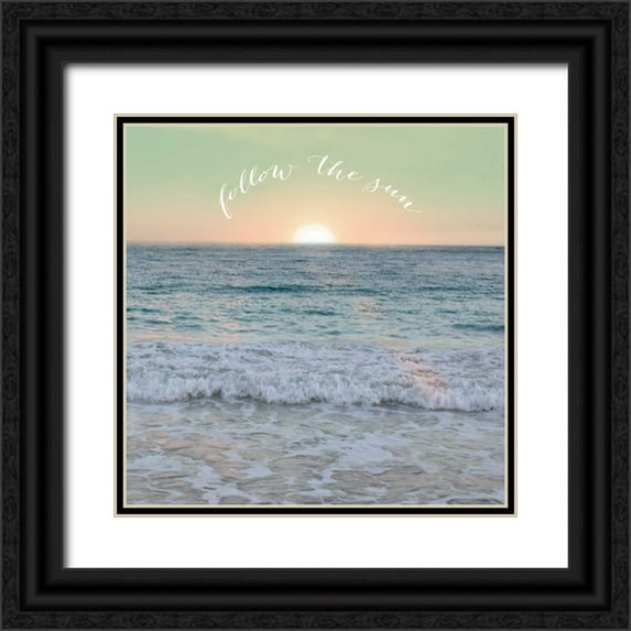 Schlabach, Sue 26x26 Black Ornate Wood Framed with Double Matting Museum Art Print Titled - Sunrise Dock Inspiration