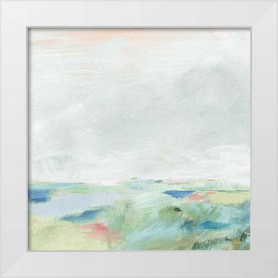 Schlabach, Sue 26x26 White Modern Wood Framed Museum Art Print Titled - Blue Horizon Sq II