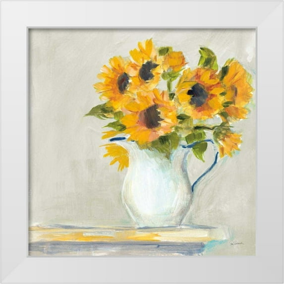 Schlabach, Sue 26x26 White Modern Wood Framed Museum Art Print Titled - Lotties Sunflowers