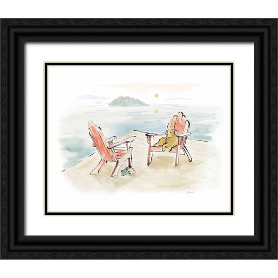 Schlabach, Sue 32x26 Black Ornate Wood Framed with Double Matting Museum Art Print Titled - Lakeside Days I