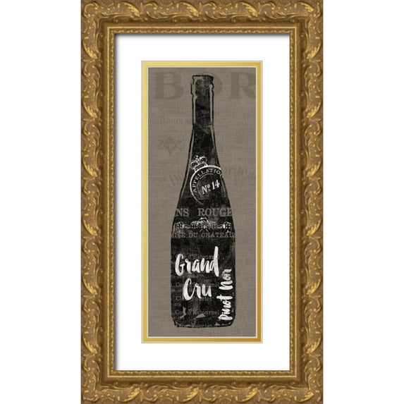 Schlabach, Sue 8x14 Gold Ornate Wood Framed with Double Matting Museum Art Print Titled - Linen Wine I
