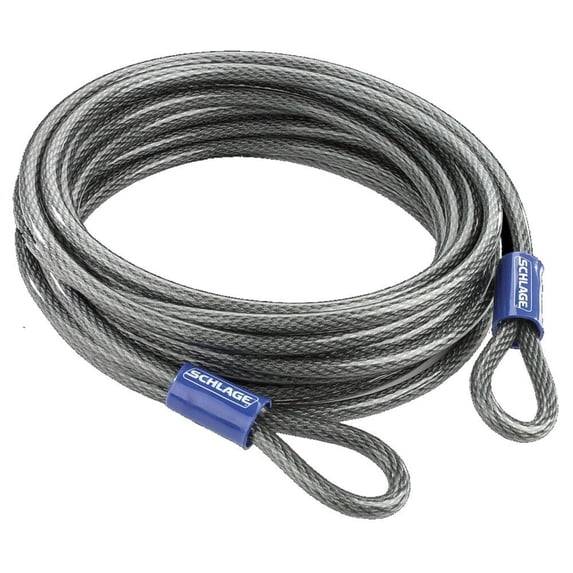 Schlage Flexible 3/8" Steel Looped Security Cable, 15? (3/8")
