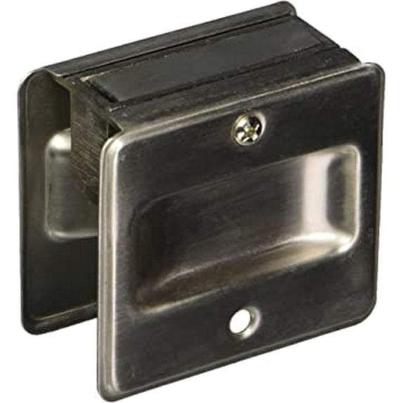 Schlage 990 1-3/4-Inch x 2-1/4-Inch Sliding Pocket Door Pull, Satin Nickel