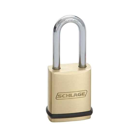 Schlage 997405 KS23F2300 Shackle Commercial Brass Padlock, 2" x 5/16"