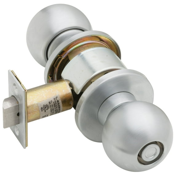 Schlage A40S ORB 626 Series A Grade 2 Cylindrical Lock, Privacy Function, Keyless, Orbit Design, Satin Chrome Finish