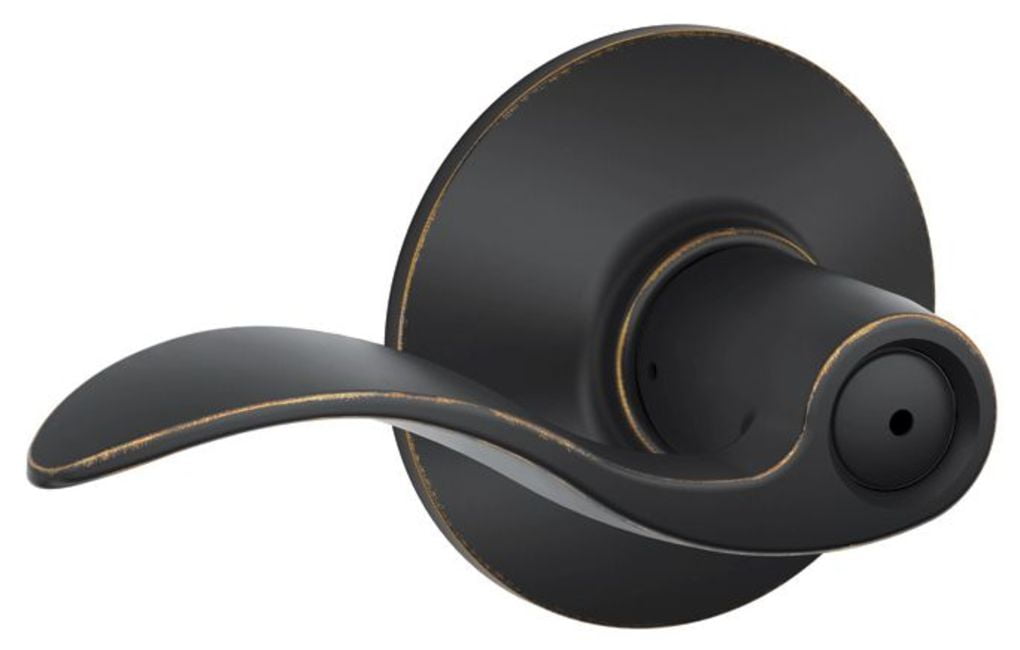 Aged Bronze Reversible Privacy Door Lever with Rosette