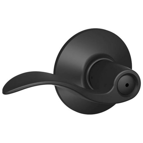 Schlage Accent Lever Bed and Bath Lock in Matte Black - F40ACC622
