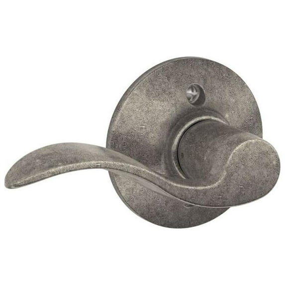 Schlage Accent Lever Non-Turning Lock in Distressed Nickel - Left Handed