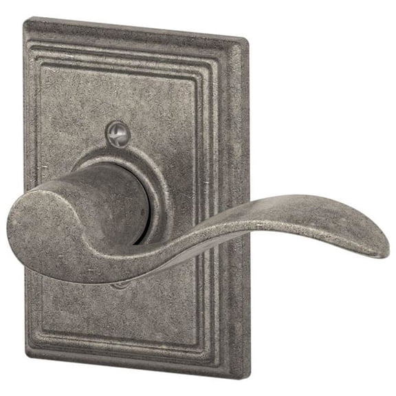 Schlage Accent Lever with Addison Trim Non-Turning Lock in Distressed Nickel - Right Handed