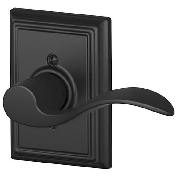 Schlage Accent Lever with Addison Trim Non-Turning Lock in Matte Black - Right Handed - F170 ACC 622 ADD RH