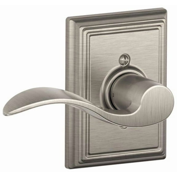 Schlage Accent Lever with Addison Trim Non-Turning Lock in Satin Nickel - Left Handed - F170 ACC 619 ADDLH