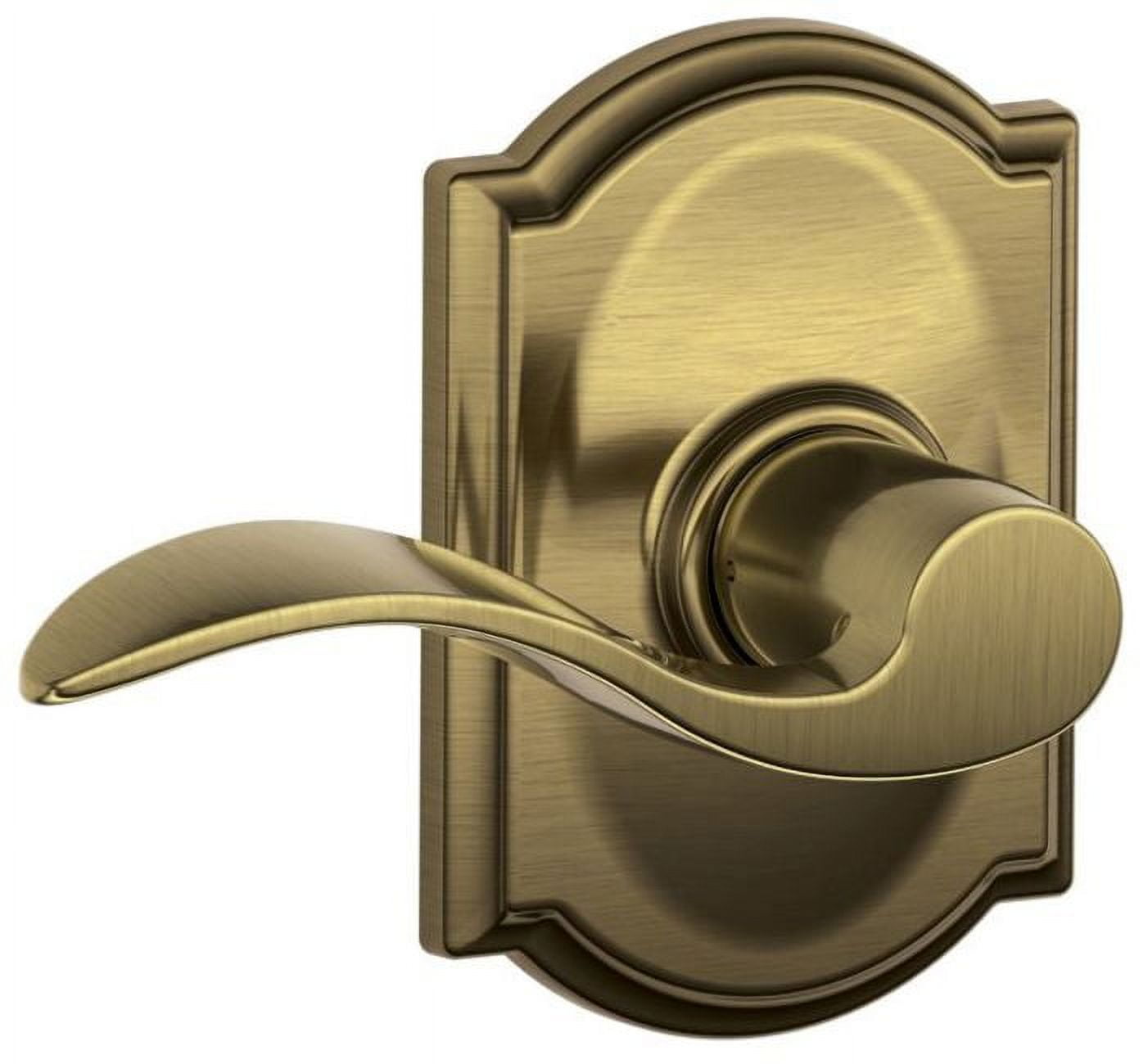 Schlage Accent Lever with Camelot Trim Hall and Closet Lock in Antique
