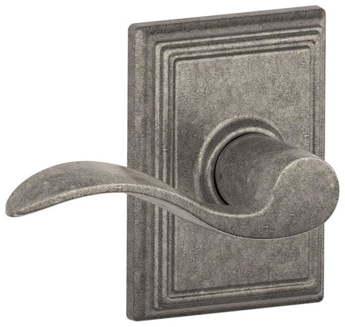 Addison Handke Schlage Addison F10-ACC-ADD, Distressed Nickel, Door Handle Set ...