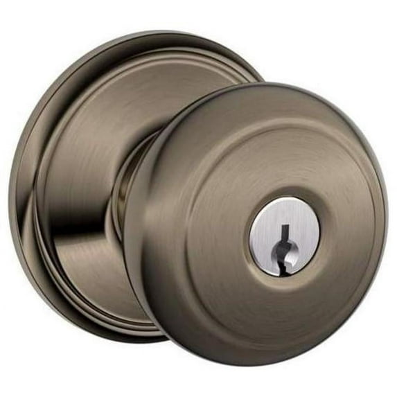 Schlage F51AAND620 Andover Keyed Entry Door Knob Set - Grey