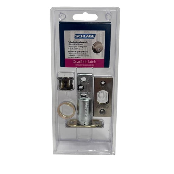 Schlage Deadbolt Latch Replacement - Adjustable Steel, Sliding Bolt - 1 Pack, Multicolor