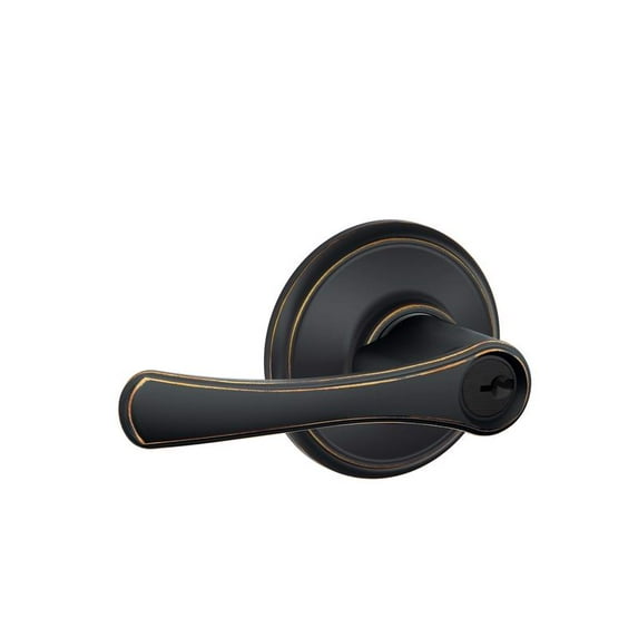 Schlage Avila Aged Bronze Metal Entry Lever Grade 2 2-3/4 in.