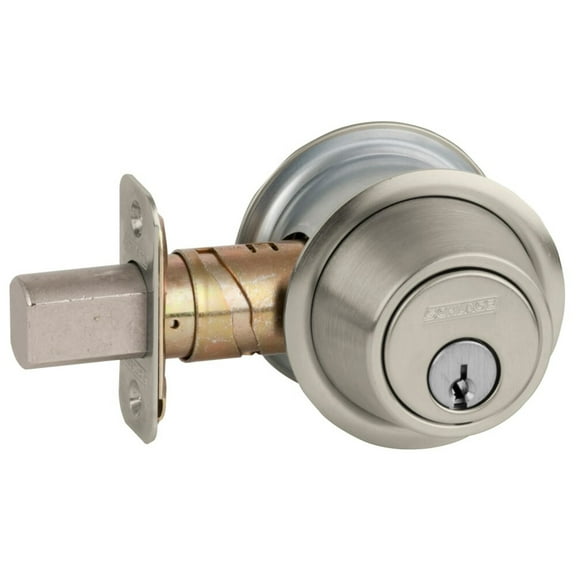 Schlage B563P 619 Grade 2 Classroom Deadbolt Conventional Cylinder Adjustable 2-3/8 and 2-3/4 Backset Satin Nickel Plated Clear Coated Finish