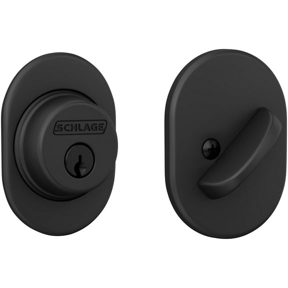 Schlage B60RMN622 Remsen Single Cylinder Keyed Entry Deadbolt - Black