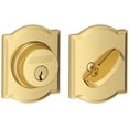 thumbnail image 1 of Schlage B60CAM505 Series Deadbolt Camelot Rose Single Cylinder Deadbolt, Bright Brass, Key Lock, 1 of 7