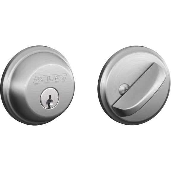 Schlage B60CSSK V 626 Light Commercial Single Cylinder Deadbolt, Brushed Chrome
