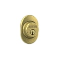 thumbnail image 1 of Schlage B60RMN608 Deadbolt with Remsen Trim Keyed 1 Side, Highest Residential Security, Satin Brass — Construction & DIY Use, Standard Hardware Spec, 1 of 8