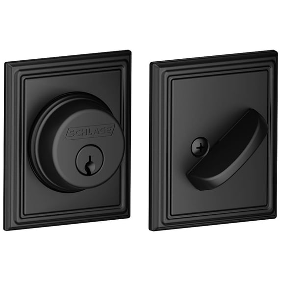 Schlage B60n-Add Single Cylinder Grade 1 Deadbolt - Black