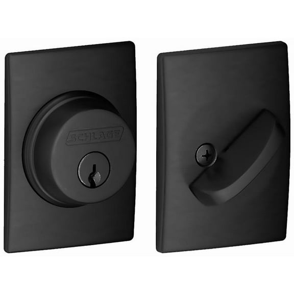 Schlage B60n-Cen Single Cylinder Keyed Entry Grade 1 Deadbolt - Black