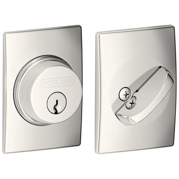 Schlage B60CEN618 Single Cylinder Keyed Entry Grade 1 Deadbolt - Nickel