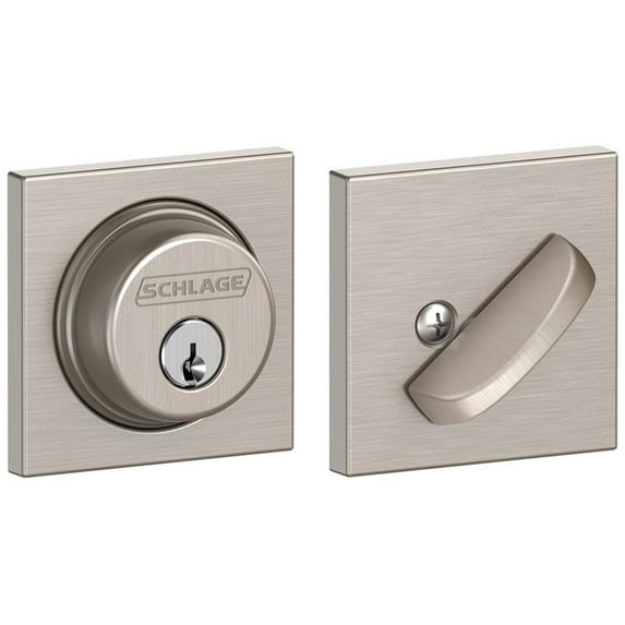 Schlage B60n-Col Single Cylinder Keyed Entry Grade 1 Deadbolt - Nickel