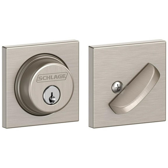 Schlage B60n-Col Single Cylinder Keyed Entry Grade 1 Deadbolt - Nickel