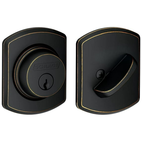 Schlage B60n-Grw Single Cylinder Keyed Entry Deadbolt - Bronze