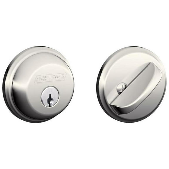 Schlage B60t Single Cylinder Grade 1 Deadbolt - Nickel