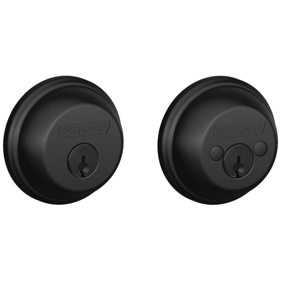 Schlage B62 Double Cylinder Grade 1 Deadbolt from The B-Series, Matte Black