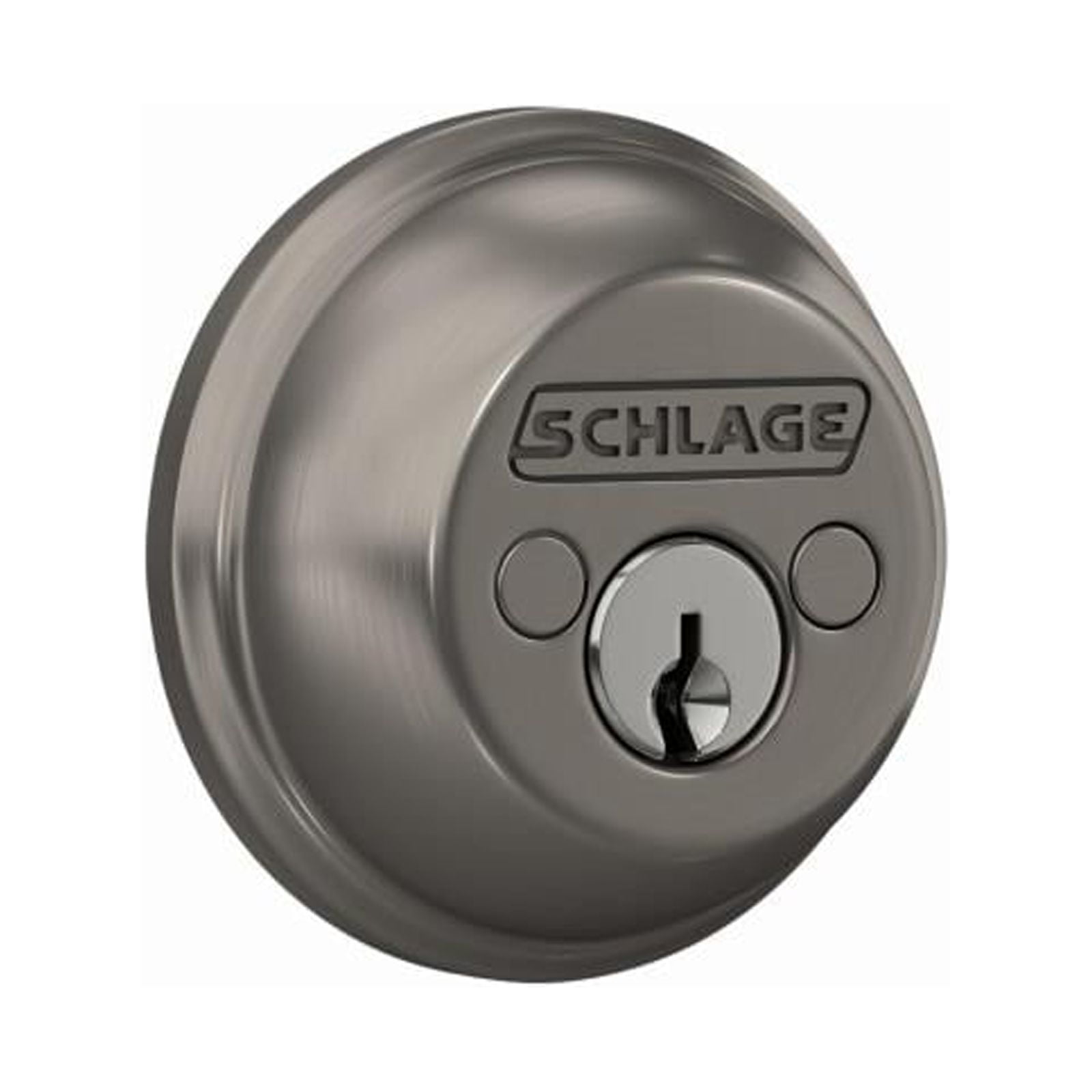 Schlage B62NG619 Double-Cylinder Deadbolt Lock, Satin Nickel - Quantity 1 -  Walmart.com, image size:1600x1600