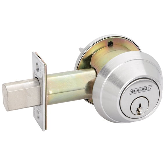 Schlage B660P 626 B600 Single Cyl Deadbolt 626, Satin Chrome Plated