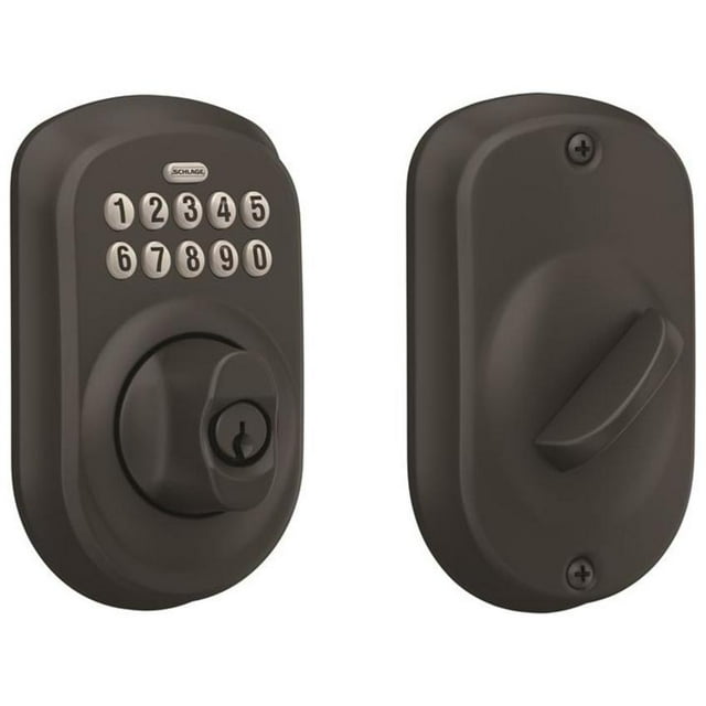 Schlage BE365 PLY 622 Keypad Electronic Deadbolt, Matte Black