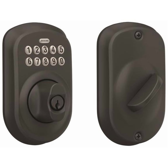 SCHLAGE BE365 PLY 622 Keypad Electronic Deadbolt, Matte Black
