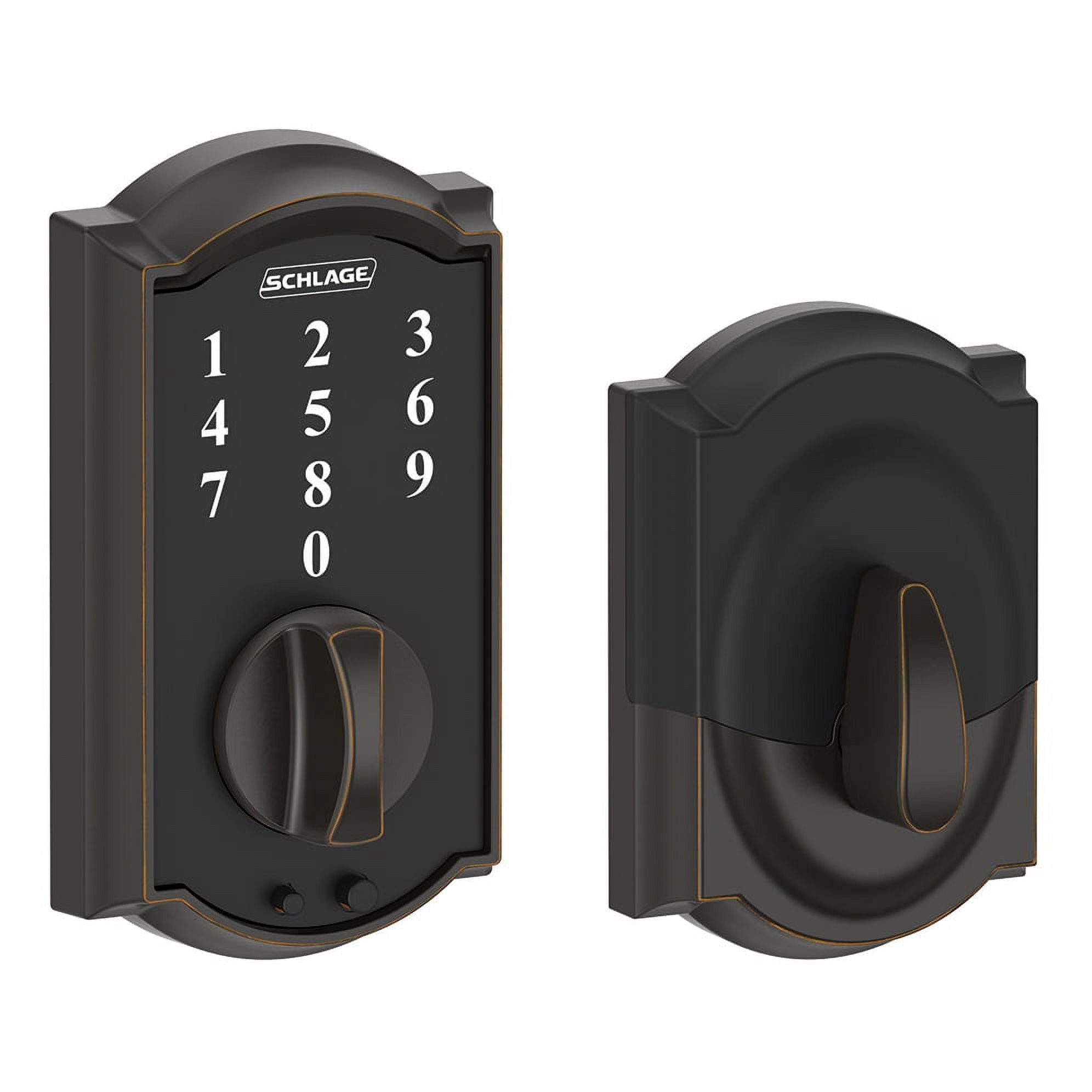 Aged Bronze Camelot Trim Touchscreen Deadbolt Lock